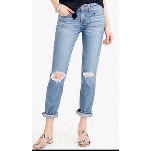 J.Crew Slim Broken-In Boyfriend Jeans Light Wash Distressed Size 30